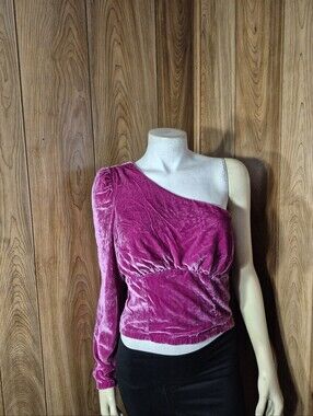 Free People Purple Velvet Blouse Sz S